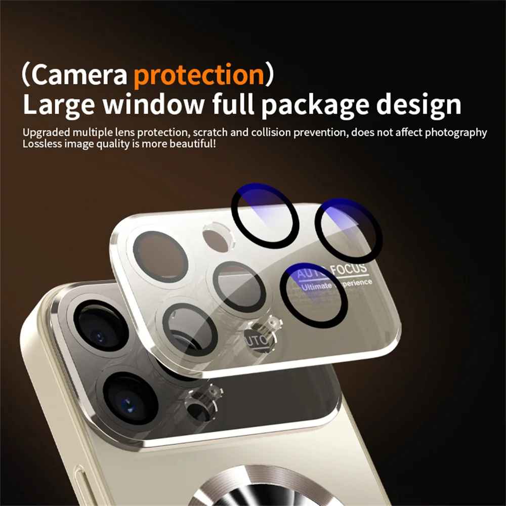 New Titanium Metallic Luxury Matte Case For iPhone 17 16 15 14 13 12 11 Pro Max For Magsafe AG Glass Full Lens Protector Cover