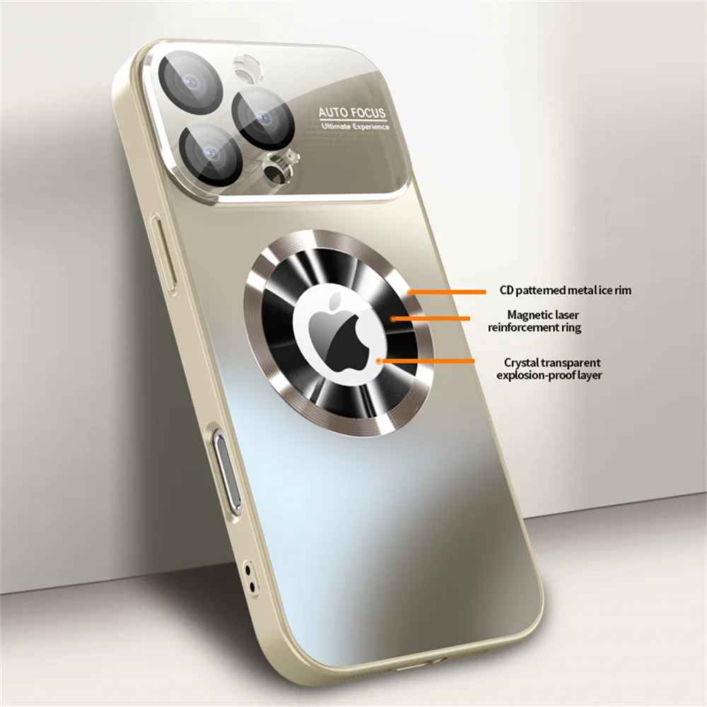 New Titanium Metallic Luxury Matte Case For iPhone 17 16 15 14 13 12 11 Pro Max For Magsafe AG Glass Full Lens Protector Cover