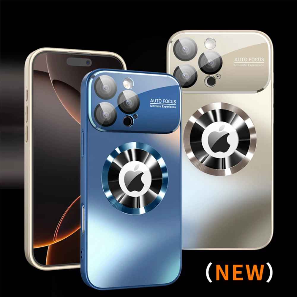 New Titanium Metallic Luxury Matte Case For iPhone 17 16 15 14 13 12 11 Pro Max For Magsafe AG Glass Full Lens Protector Cover