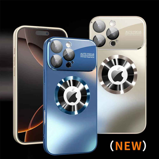 New Titanium Metallic Luxury Matte Case For iPhone 17 16 15 14 13 12 11 Pro Max For Magsafe AG Glass Full Lens Protector Cover