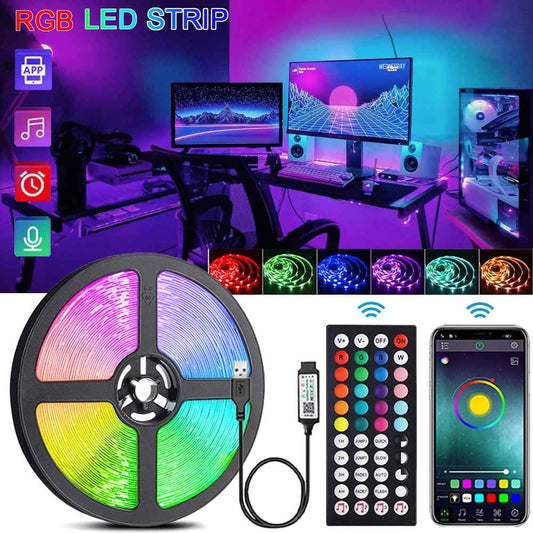 Led Strip Lights Music Sync Led Lights Room with APP Control, Flexible Ribbon Tape Lights for Home Party Decor TV Backlight