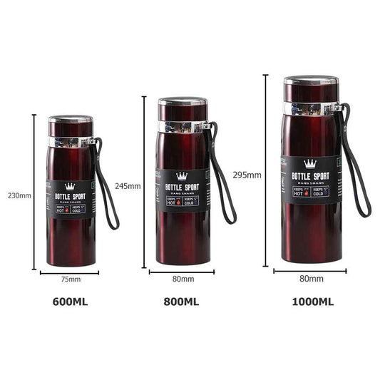1000ml Thermal Water Bottle Thermos Vacuum Flask Double Stainless Steel Coffee Tea Insulated Cup Leakage-proof for Office
